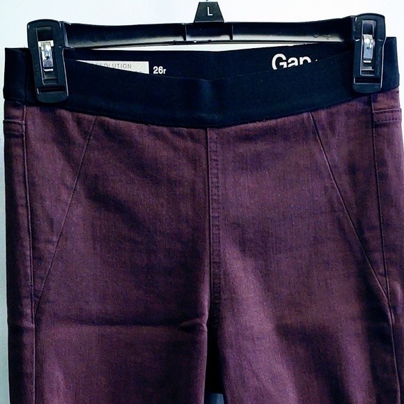 EUC GAP 1969 RESOLUTION SOFT WINE PULL-ON LEGGINGS ELASTIC WAISTBAND SIZE 26R - Picture 3 of 6